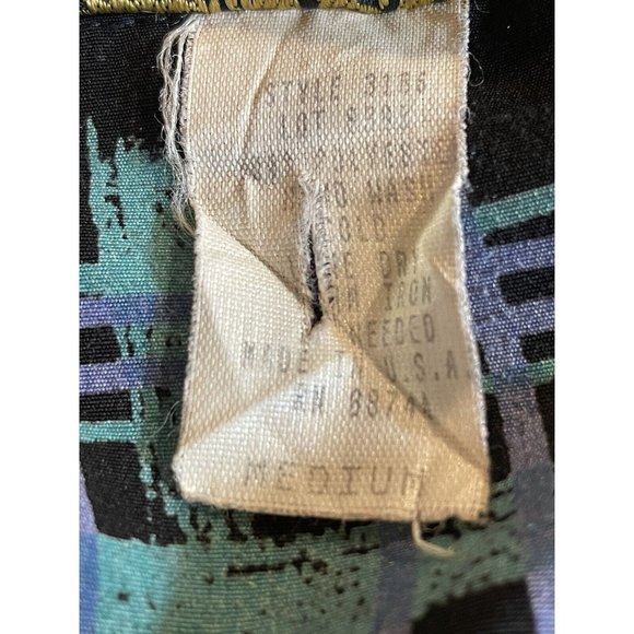 Vintage Emily Adams Blazer Medium Bomber Abstract Print Button Front Maximalism - Picture 12 of 16